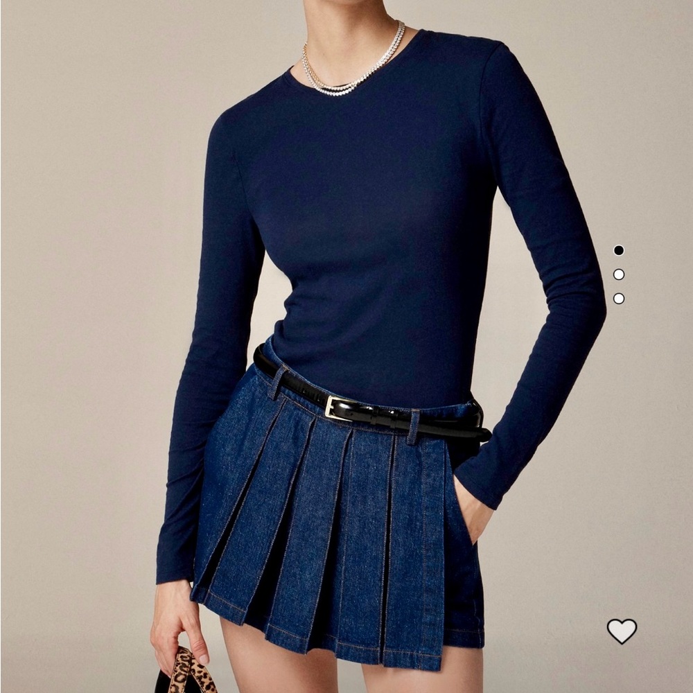 JCrew Tissue Crepe Navy Long Sleeve Tee NWT size M
